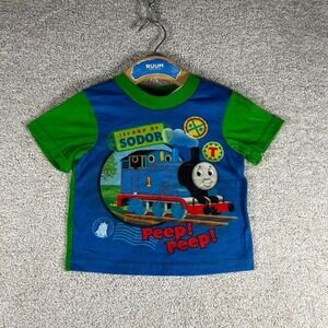 Vintage 2000s Thomas and friends baby 18m blue and green tee shirt tshirt